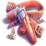Wild West Gold Blazing Bounty - Gun Belt Symbol