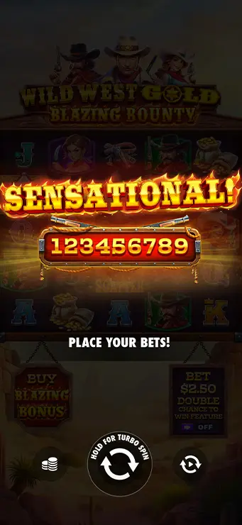 Wild West Gold Blazing Bounty Mobile Win