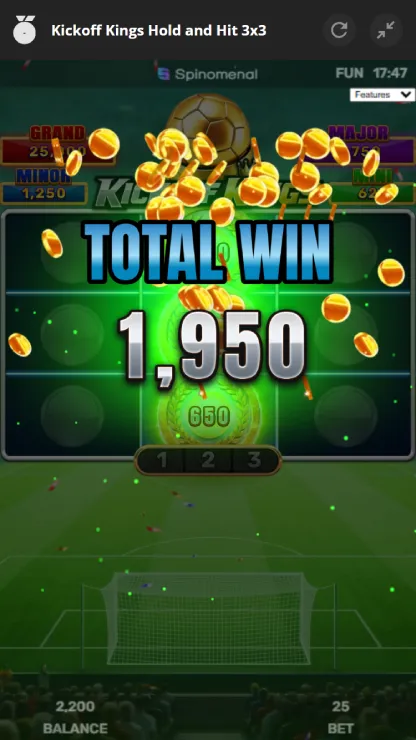 Kickoff Kings – Hold & Hit 3x3 -  Mobile Win
