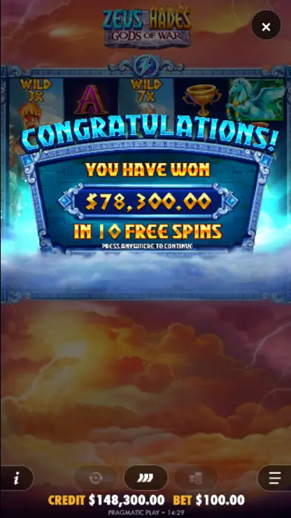 Zeus vs Hades Gods of War - Mobile Win