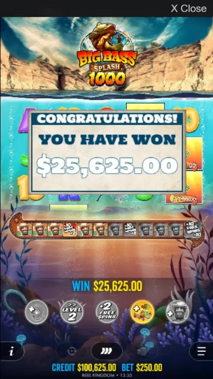 Big Bass Splash 1000 - Mobile Win