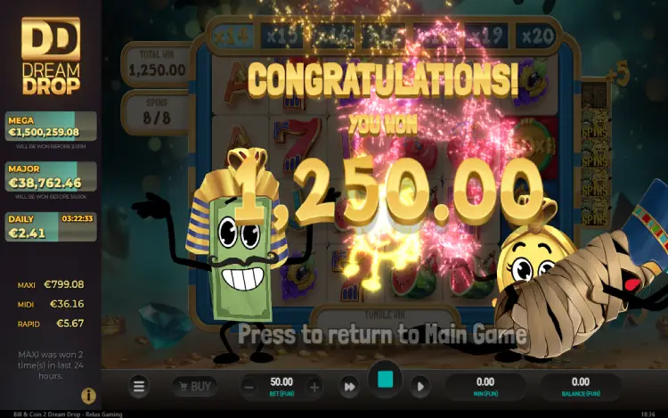 Bill & Coin 2 Dreamdrop - Mobile Win