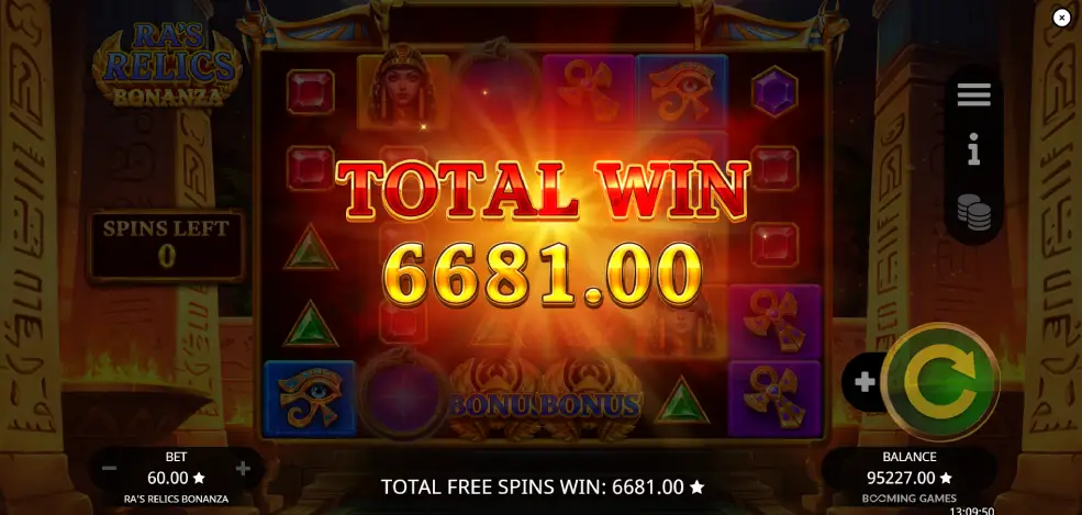 Ra's Relics Bonanza - Mobile Win