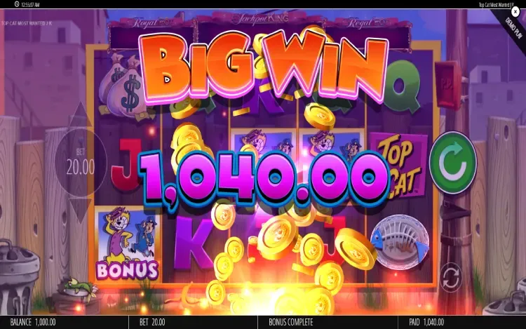 Top Cat Most Wanted Jackpot King - Mobile Win