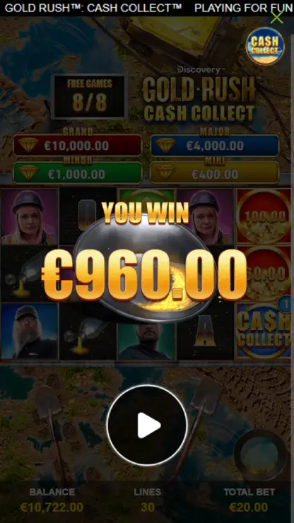 Gold Rush Cash Collect - Mobile Win