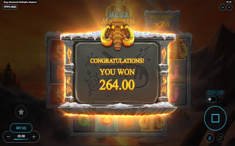 Mega Mammoth Multiplier Mayhem - Mobile Win