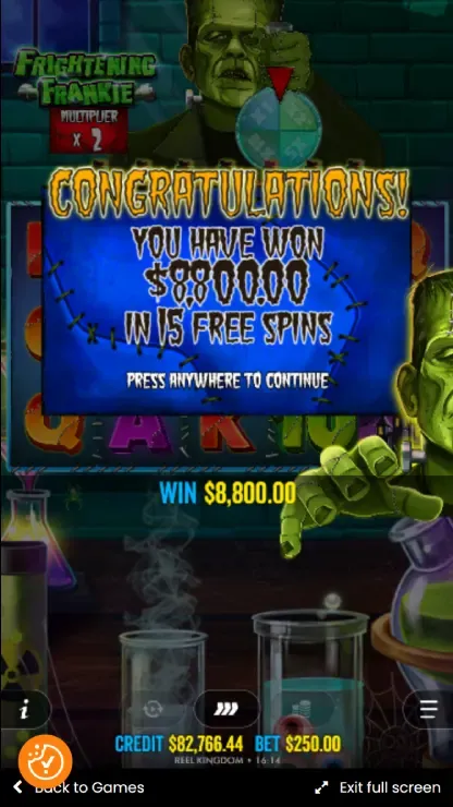 Frightening Frankie - Mobile Win