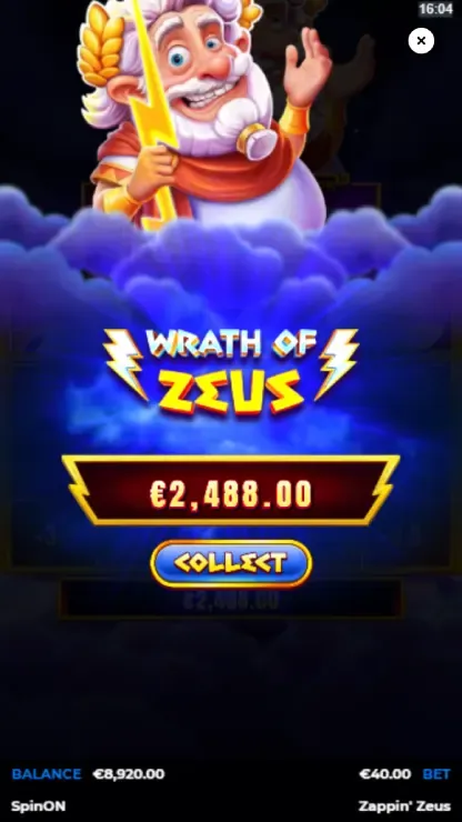 Zappin’ Zeus TopHit - Mobile Win