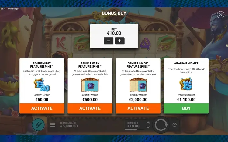 Wishbringer Bonus Features - Bonus Buy Options