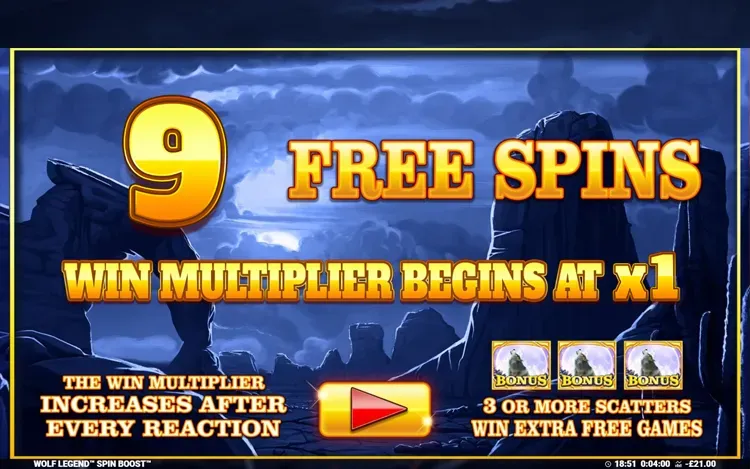 Wolf Legend Spin Boost - Free Spins Feature