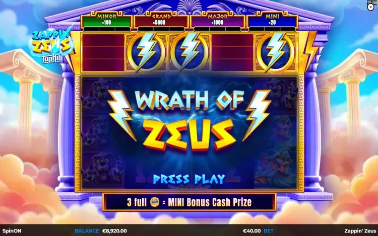Zappin’ Zeus TopHit - Wrath of Zeus Feature