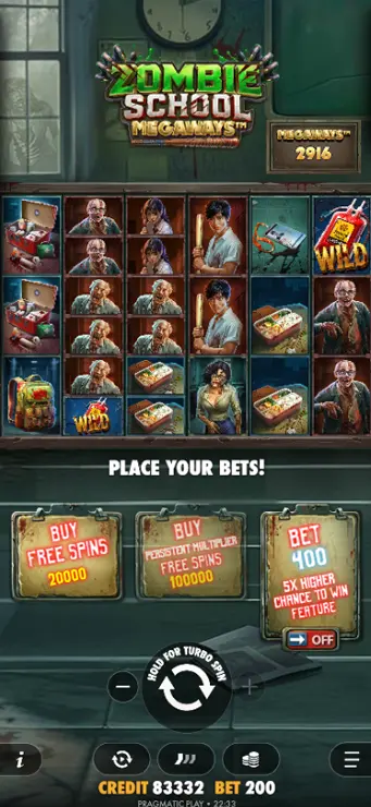 Zombie School Megaways - Mobile Base Game