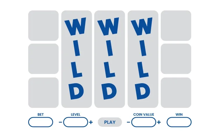 Expanding Wilds example spreading on different reels