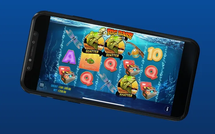An example of a slot game played on a mobile phone
