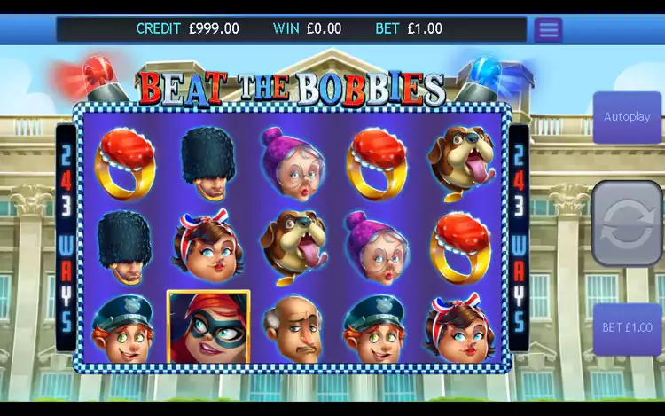Beat The Bobbies slot - Game Graphics