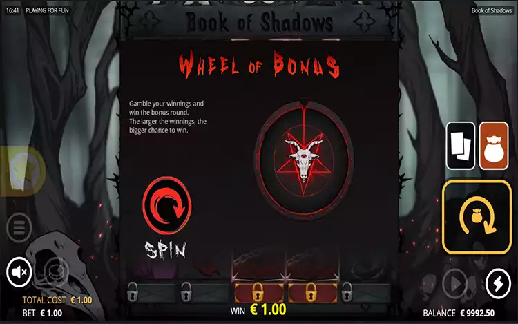 Book Of Shadows - Wheel of Bonus Feature