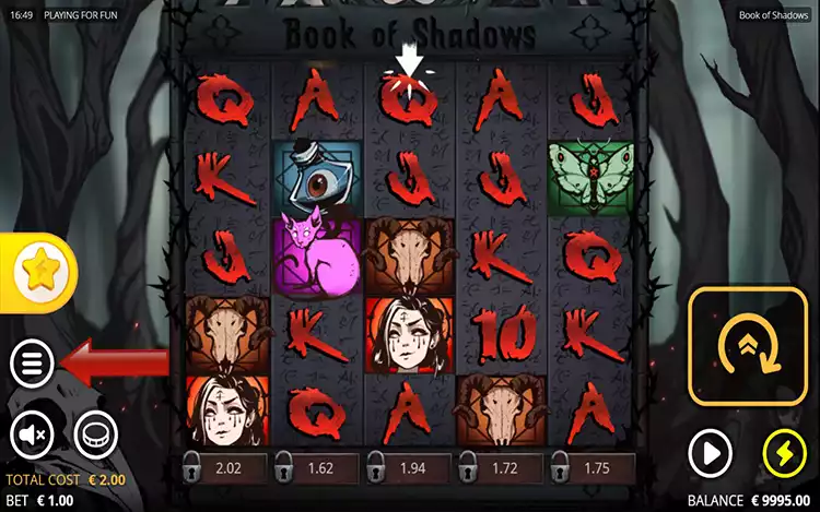 Book Of Shadows - Step Menu