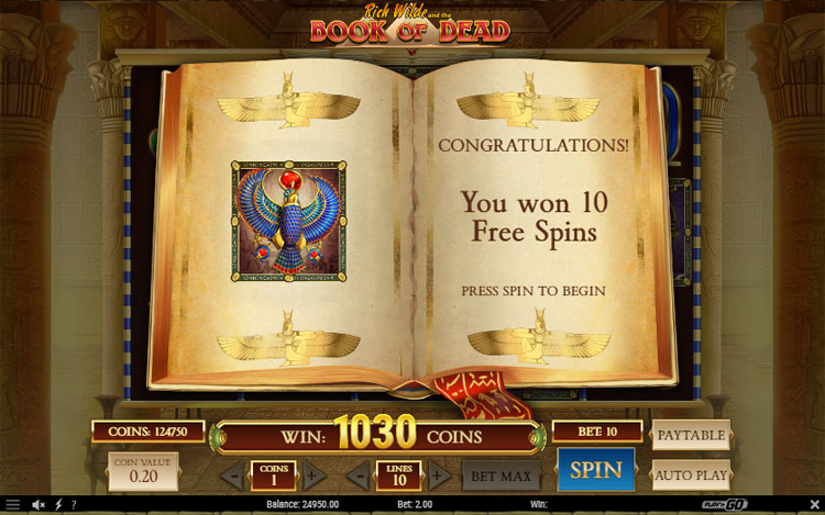 Book of Dead Free Spins Feature