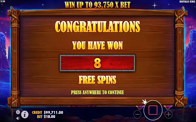 Buffalo King - Free Spins Feature