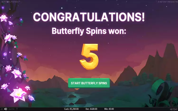 Butterfly Staxx - Butterfly Spins Feature