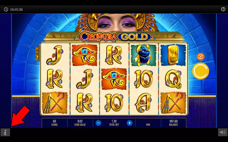 Cleopatra Gold slot - Step 1