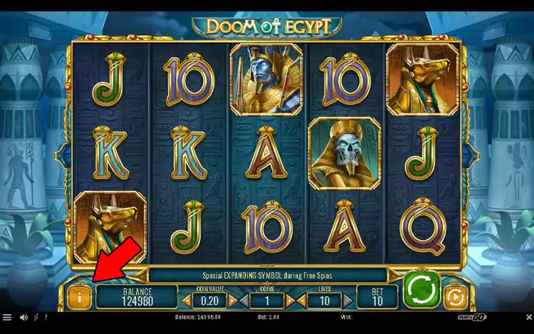 Doom of Egypt Slot - Step 1