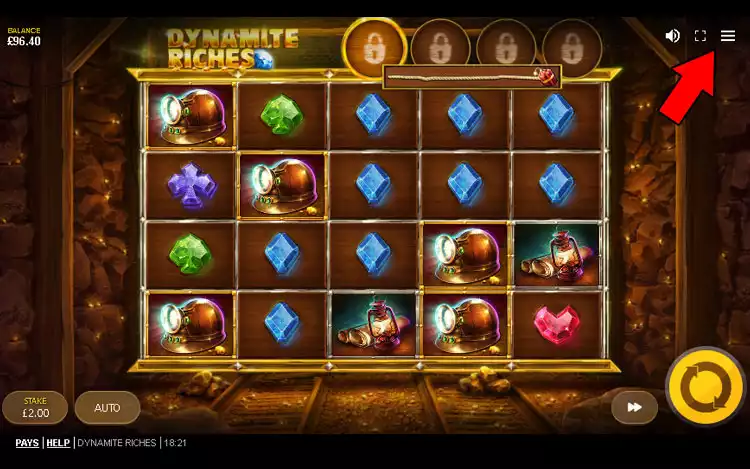Dynamite Riches slot - Step 1