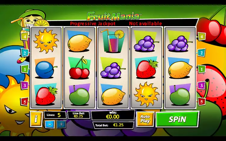 Fruit Mania slot - Game Control