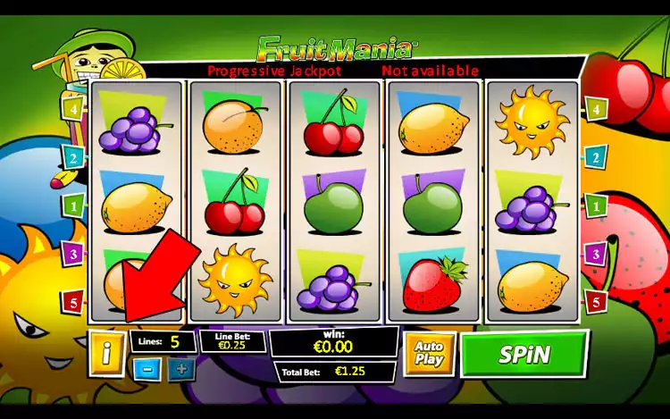 Fruit Mania slot - Step 1