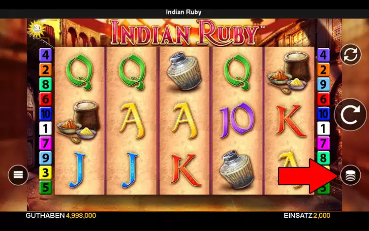 Indian Ruby slot - Step 2