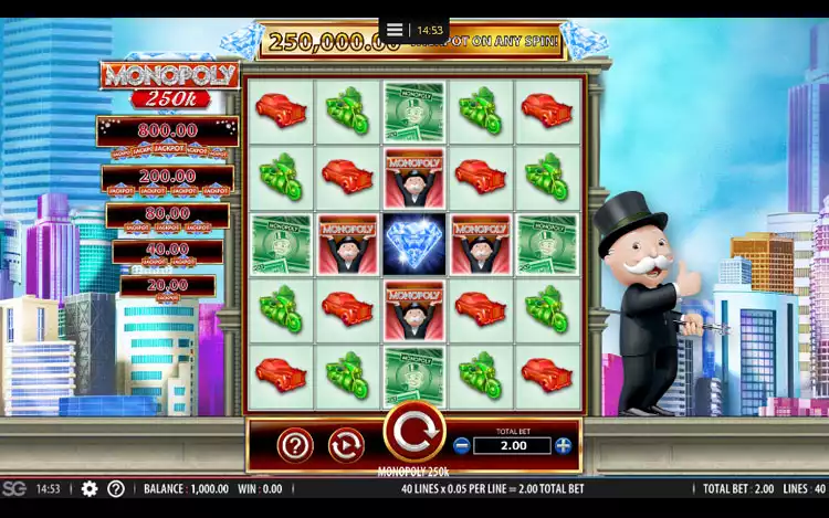 Monopoly 250k slot - Game Control