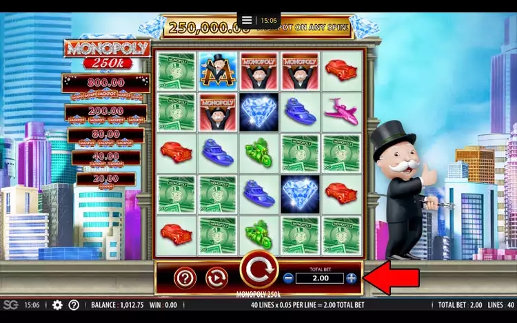 Monopoly 250k slot - Step 2