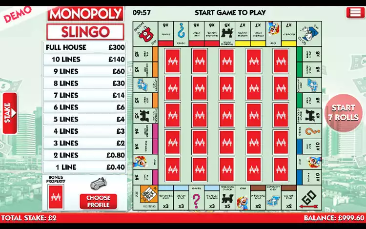 Monopoly Slingo - Step 1