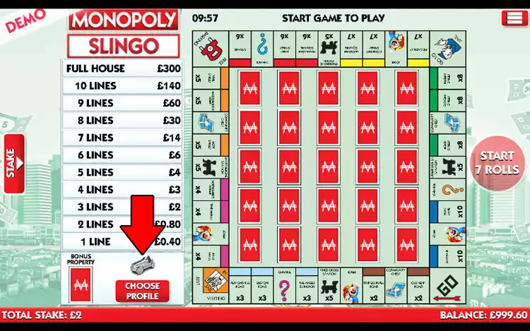 Monopoly Slingo - Step 2