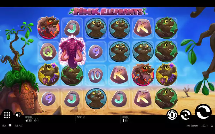 Pink Elephants slot - Game Graphics
