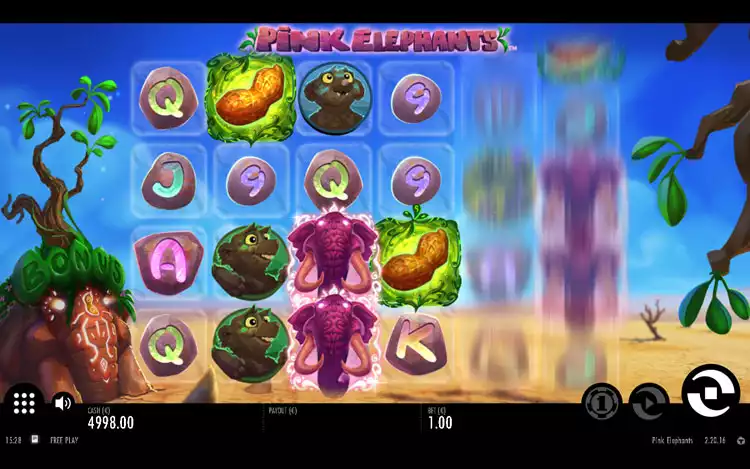 Pink Elephants slot - Game Graphics 