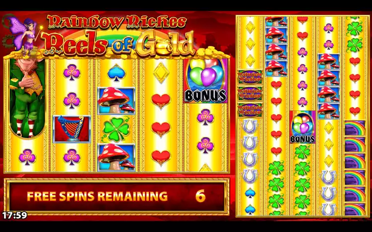 Rainbow Riches Reels of Gold - Free Spins Feature