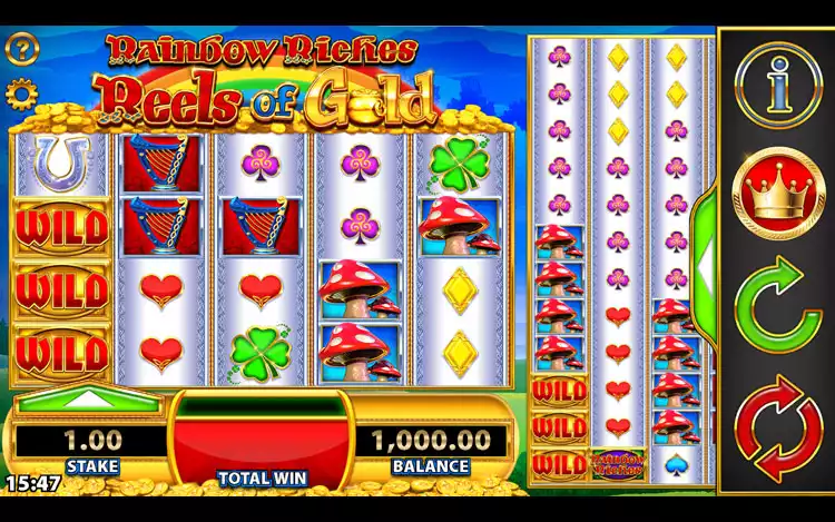 Rainbow Riches Reels of Gold - Game Contrrols