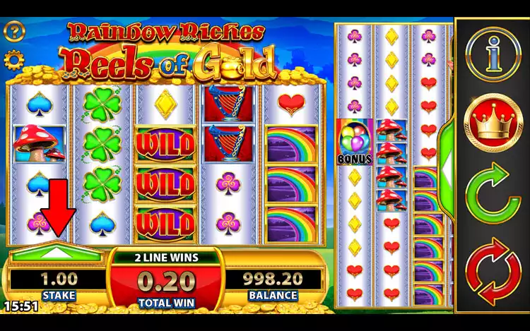 Rainbow Riches Reels of Gold - Step 2