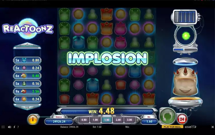 Reactoonz Slot - Implosion Feature