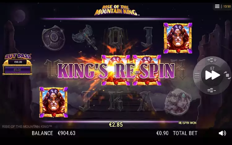 Rise of The Mountain King - Respin Feature