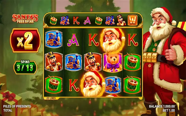 Piles Of Present - Santas Free Spins Feature