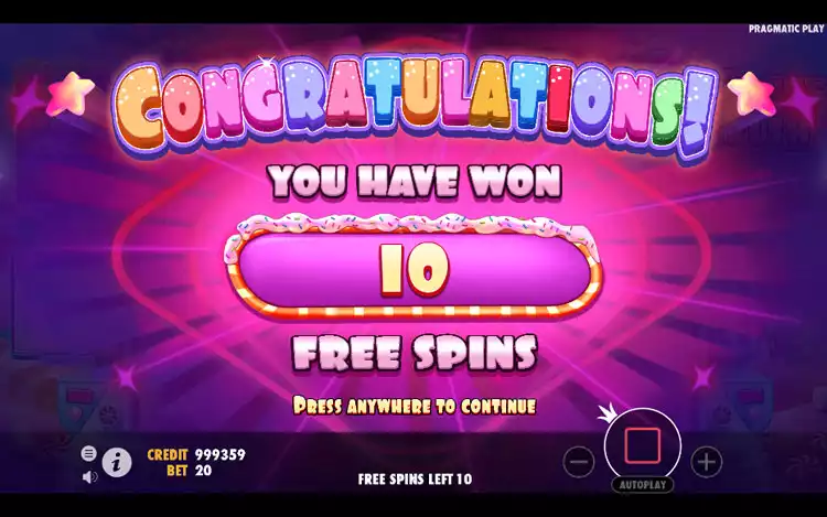 Sugar Rush - Free Spins