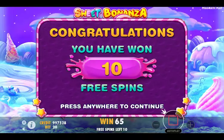 Sweet Bonanza - Free Spin