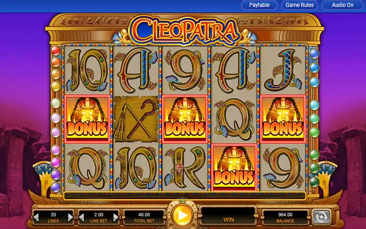 Cleopatra Features Jackpot