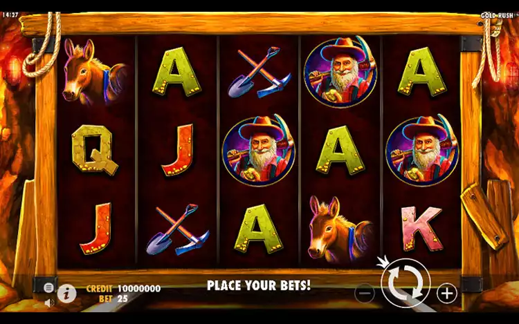 Gold Rush Slot Game Controls