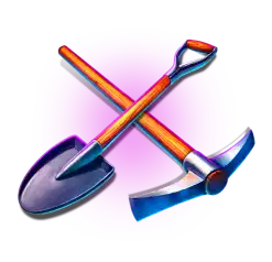 Gold Rush Slot Symbol Pickaxe & Shovel