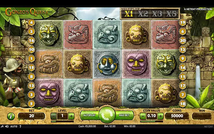 Gonzo's Quest Slot Game Graphics