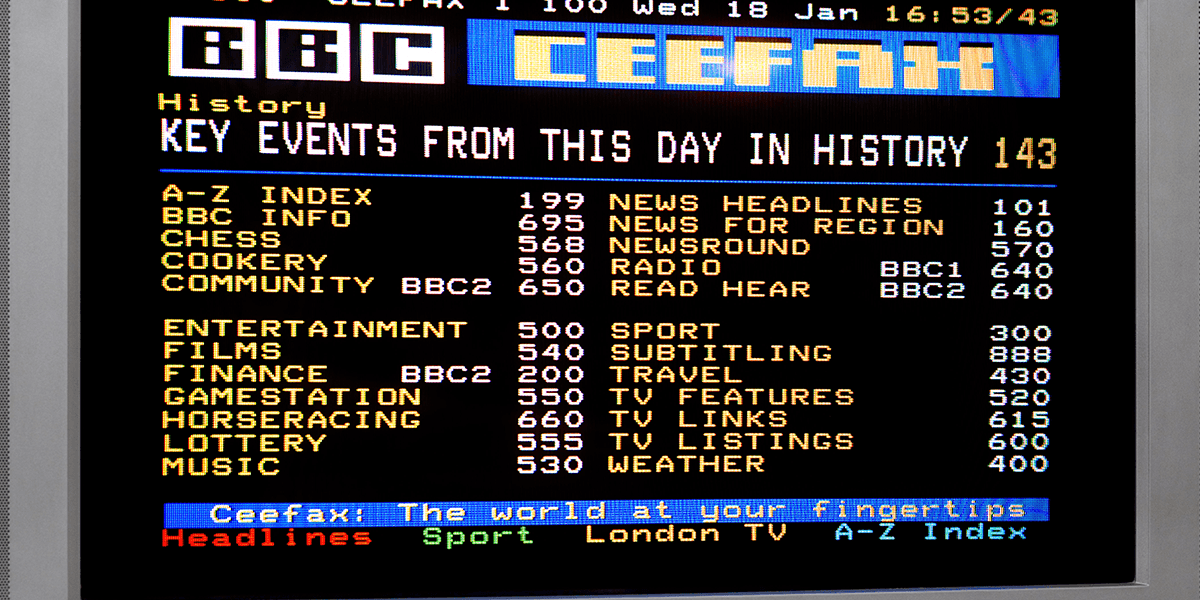 Remembering Ceefax A Predecessor To The Internet Lord Ping