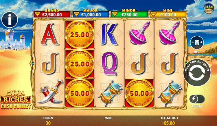 Sahara Riches Cash Collect Gameplay
